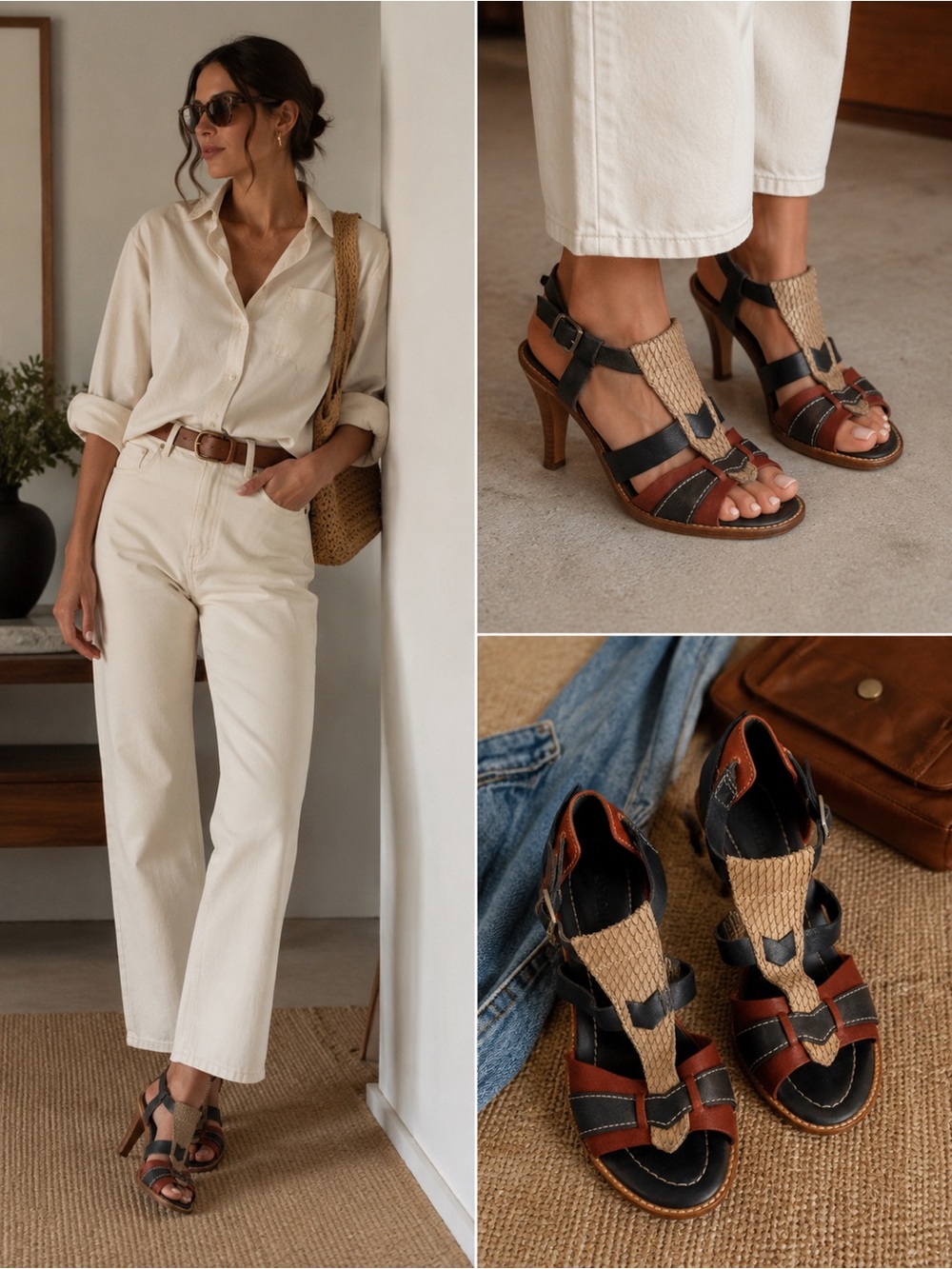 7 for All Mankind - Farran woven strappy heel